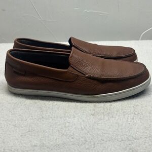 Cole Haan Mens Grant Canoe Camp Moc Brown Leather Slip On Shoes C22667 Size 12M